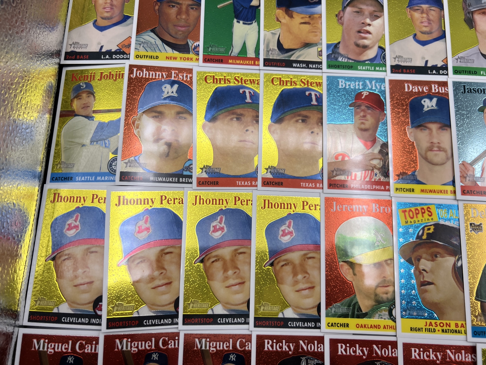 (70+) 2007 Topps Heritage Chrome Baseball Cards - All Cards Are #/1958 - Mike Piazza, Roy Halladay, David Wright
