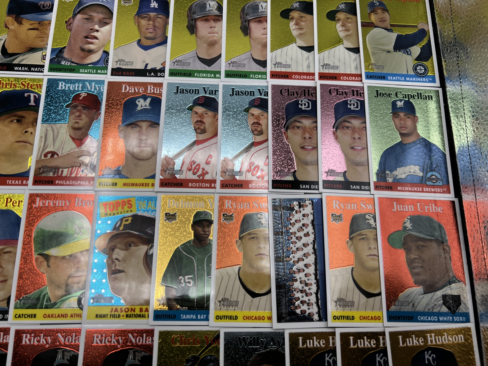 (70+) 2007 Topps Heritage Chrome Baseball Cards - All Cards Are #/1958 - Mike Piazza, Roy Halladay, David Wright