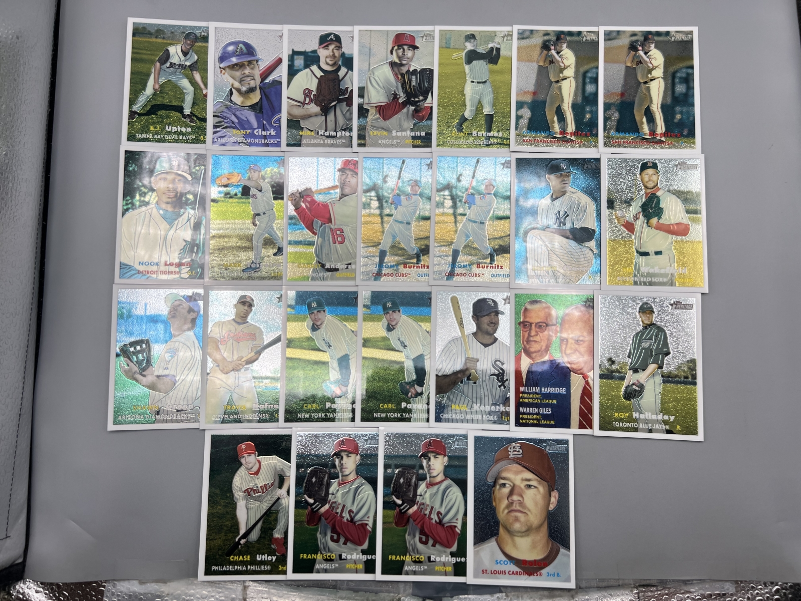 (25) 2006 Topps Heritage Chrome Baseball Cards - All Cards Are #/1957 - Scott Rolen, Roy Halladay