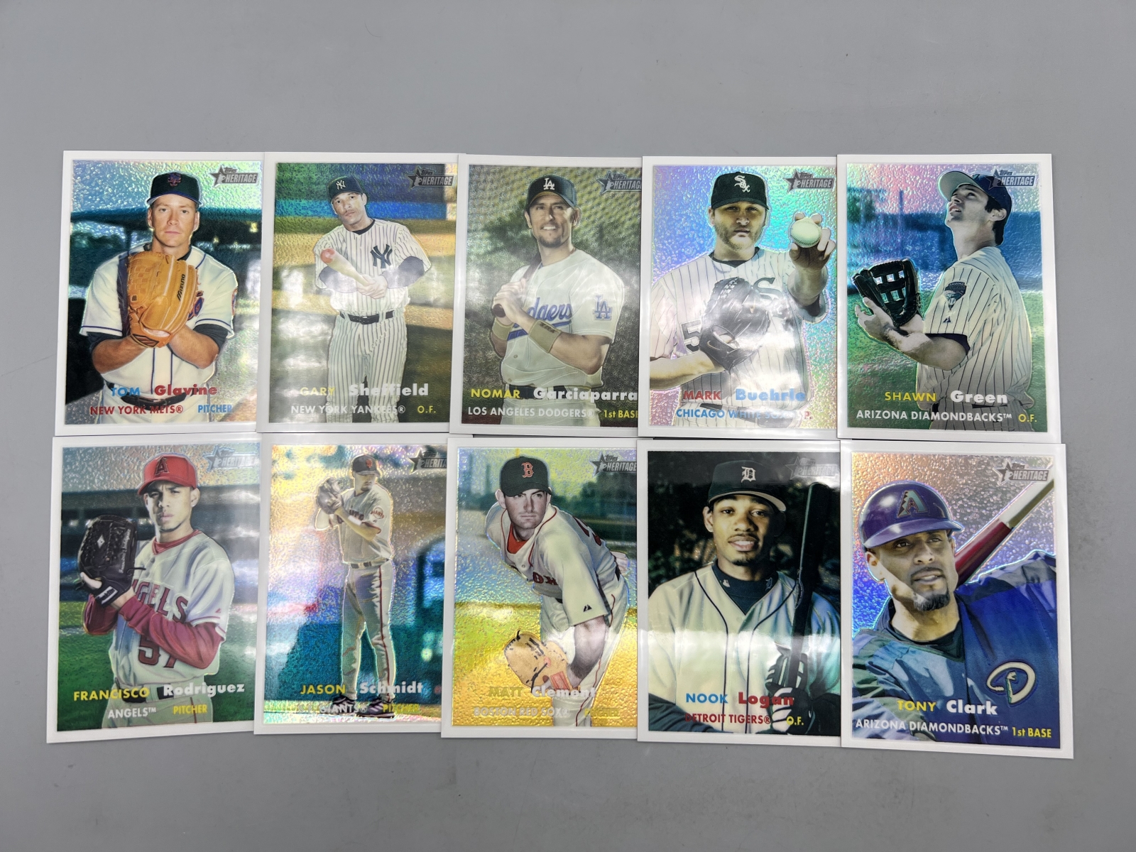 (10) 2006 Topps Heritage Chrome Baseball Refractor Parallel Cards - All Cards Are #/557