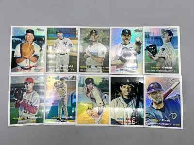 (10) 2006 Topps Heritage Chrome Baseball Refractor Parallel Cards - All Cards Are #/557