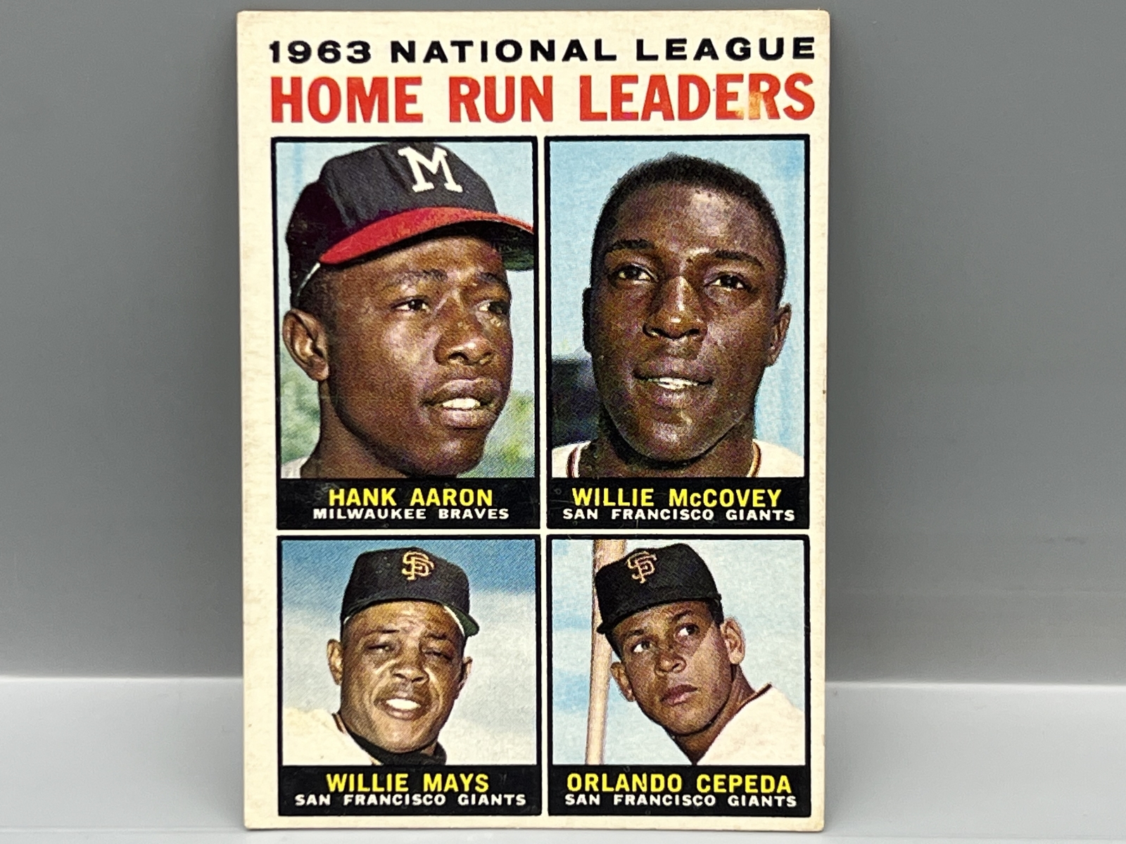1964 Topps NL HR Leaders #9 - Hank Aaron, Willie Mays, McCovey, Cepeda