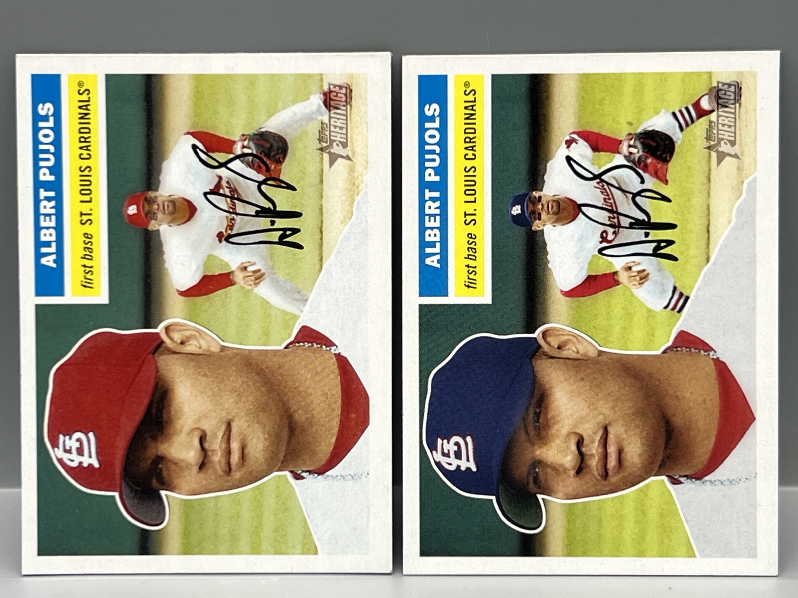 2005 Topps Heritage Albert Pujols #31 & Blue Hat SP Variation #31
