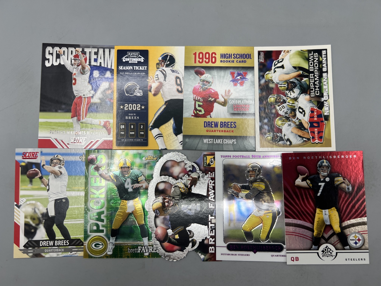 (9) Assorted Football Star Player Cards