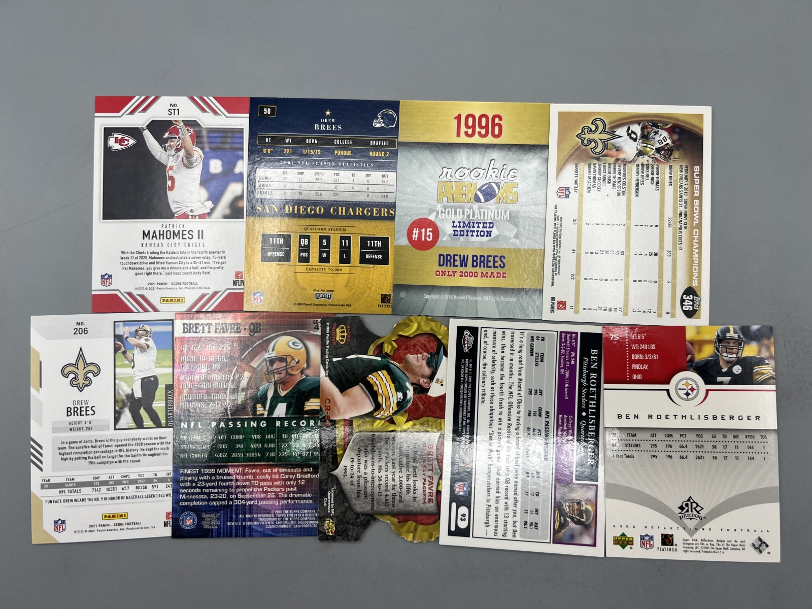 (9) Assorted Football Star Player Cards