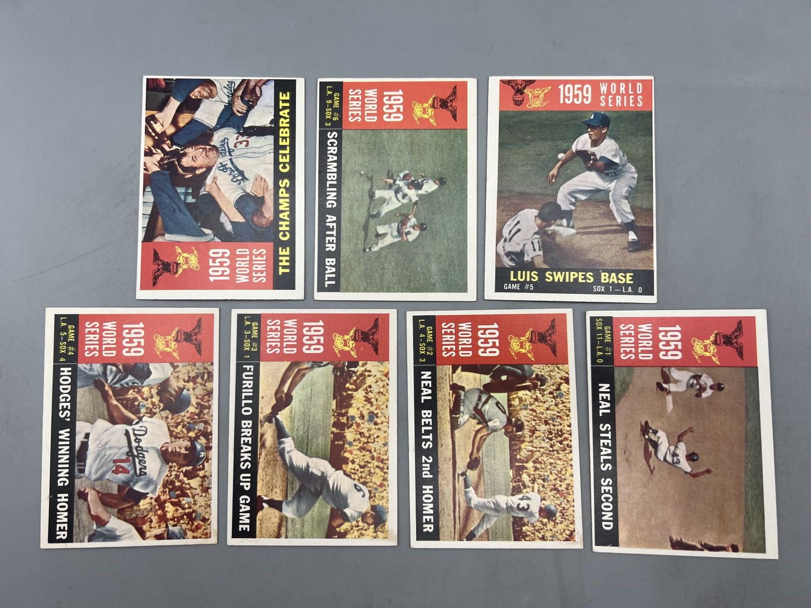 (Lot Of 7) 1960 Topps - #385 Thru #391 / '59 World Series Cards