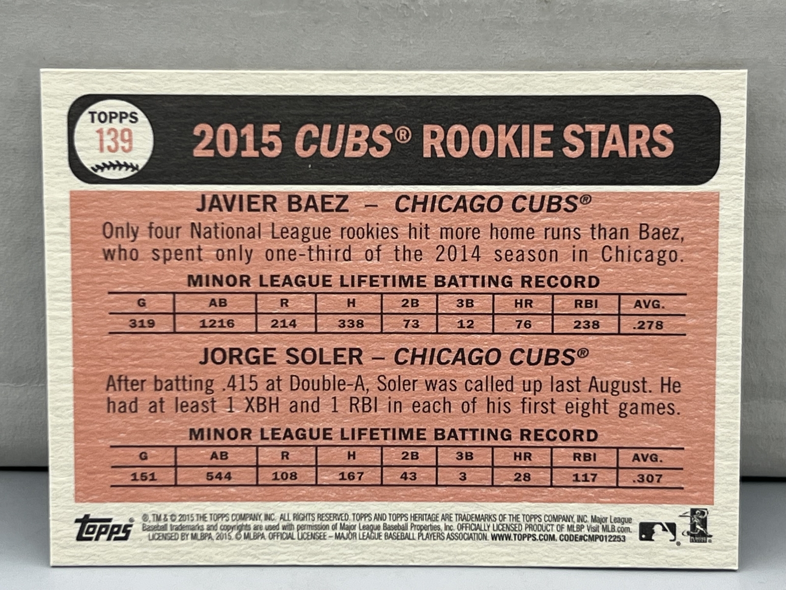2015 Topps Heritage Baseball Complete Base Set