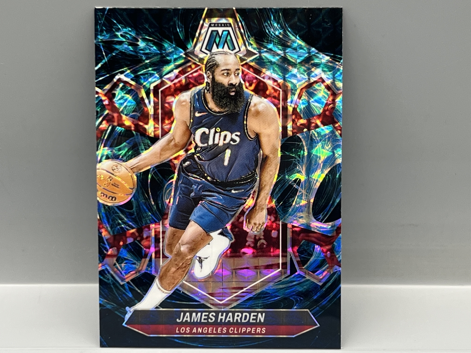 2023-24 Panini Mosaic James Harden Genesis Prizm Case Hit SSP #152