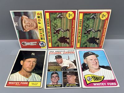 (Lot Of 6) Whitey Ford W/ 1960, 1961, 1965 Topps