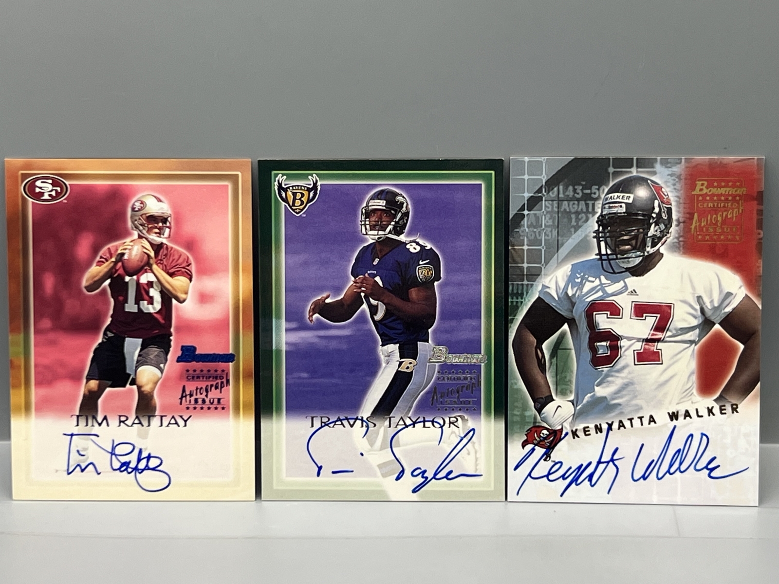 2000-01 Bowman Football Auto Rookie Cards Lot of 3