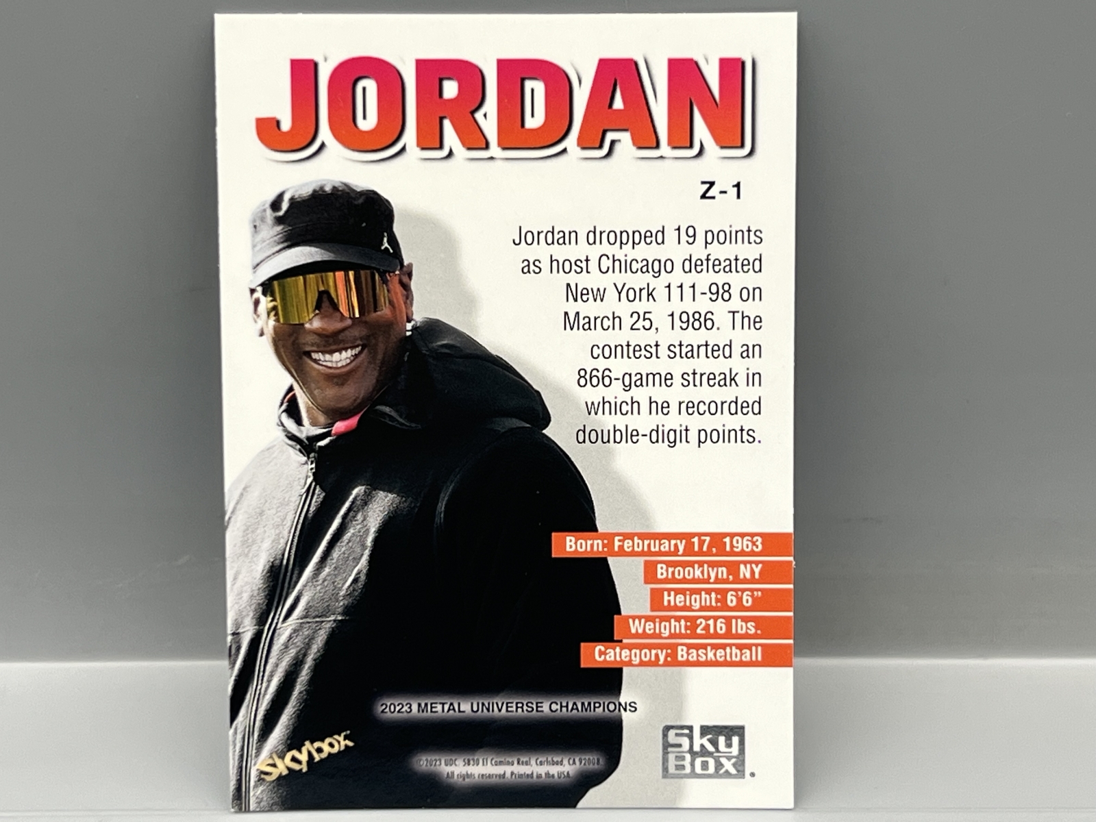2023 Skybox Metal Universe Michael Jordan Z-Force #Z-1 Insert