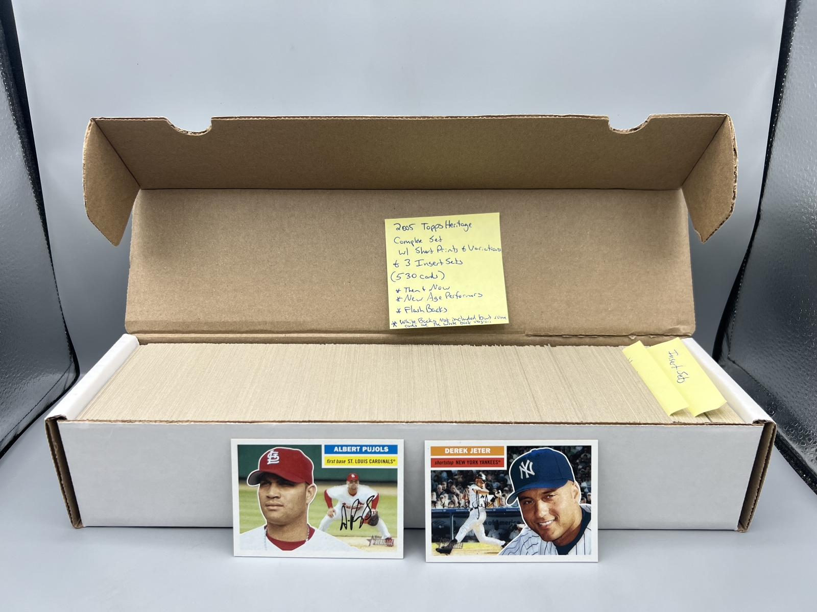 2005 Topps Heritage Baseball Complete Set W/ Short Prints, Variations, & (3) Insert Sets - 530 Total Cards - White Back Set is not included 