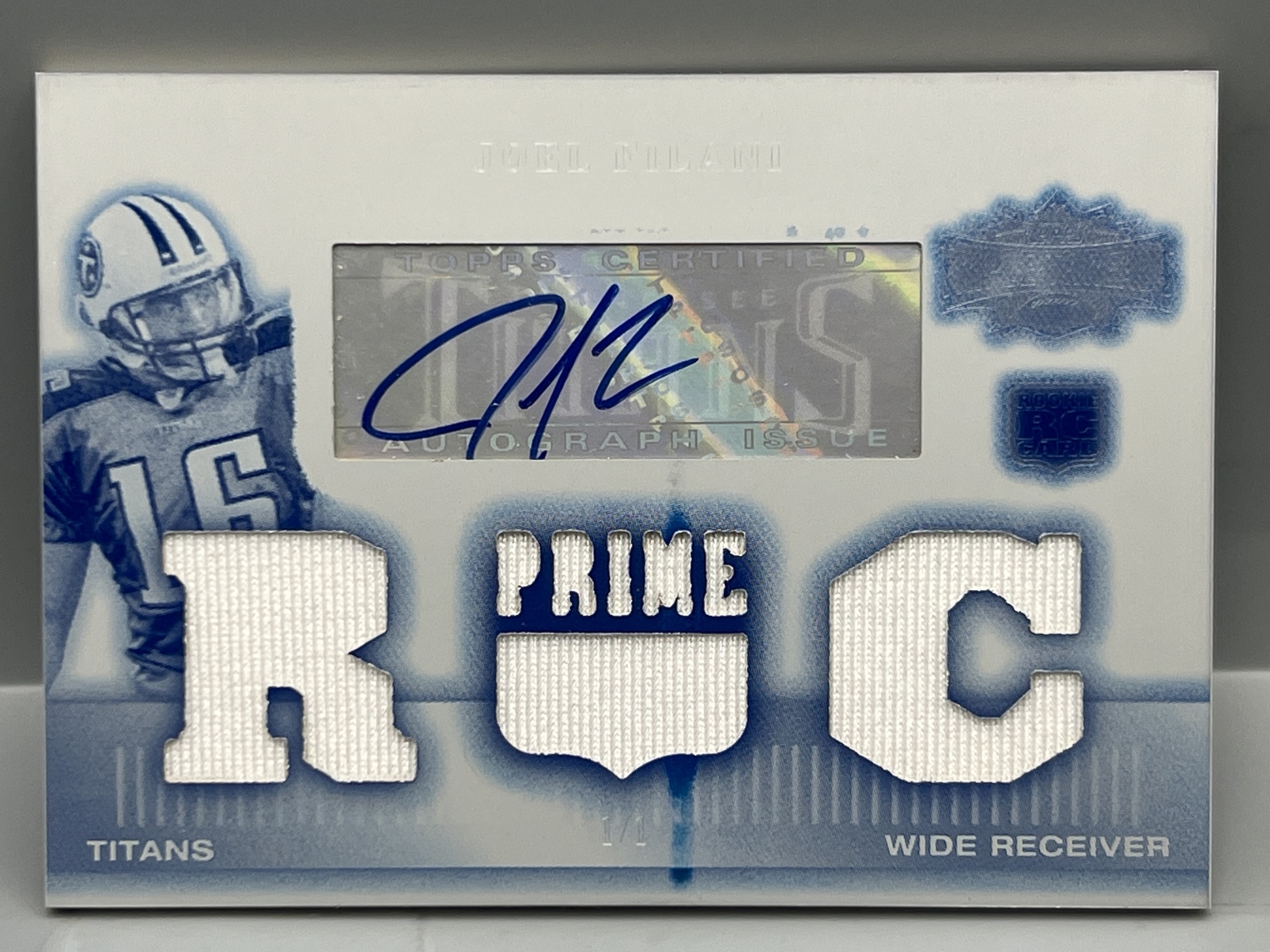 2007 Topps Joel Filani White Whale Cyan Printing Plate #1/1 Rookie Patch Auto