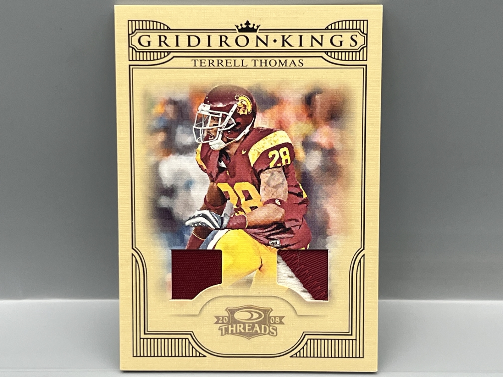 2008 Donruss Threads Terrell Thomas Gridiron Kings Dual Game Used Patch #/25