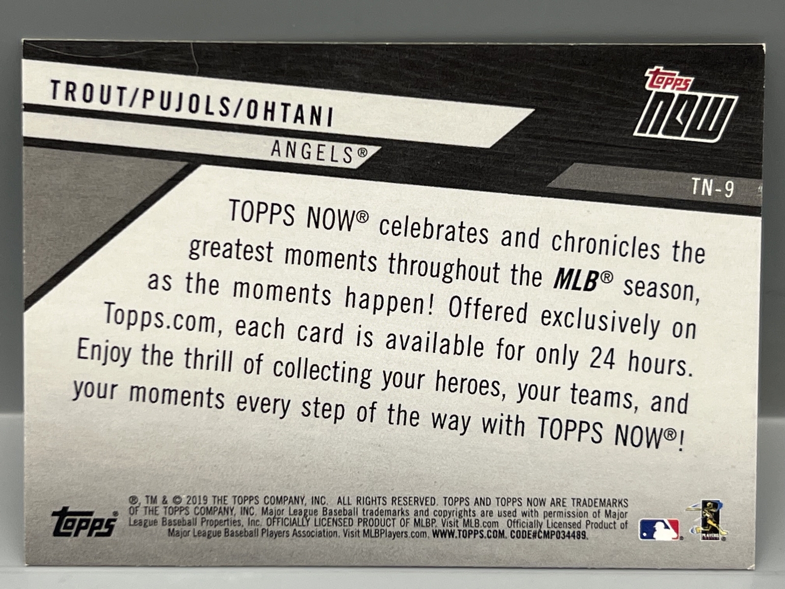 2019 Topps Now Ohtani/Trout/Pujols Review #TN-9