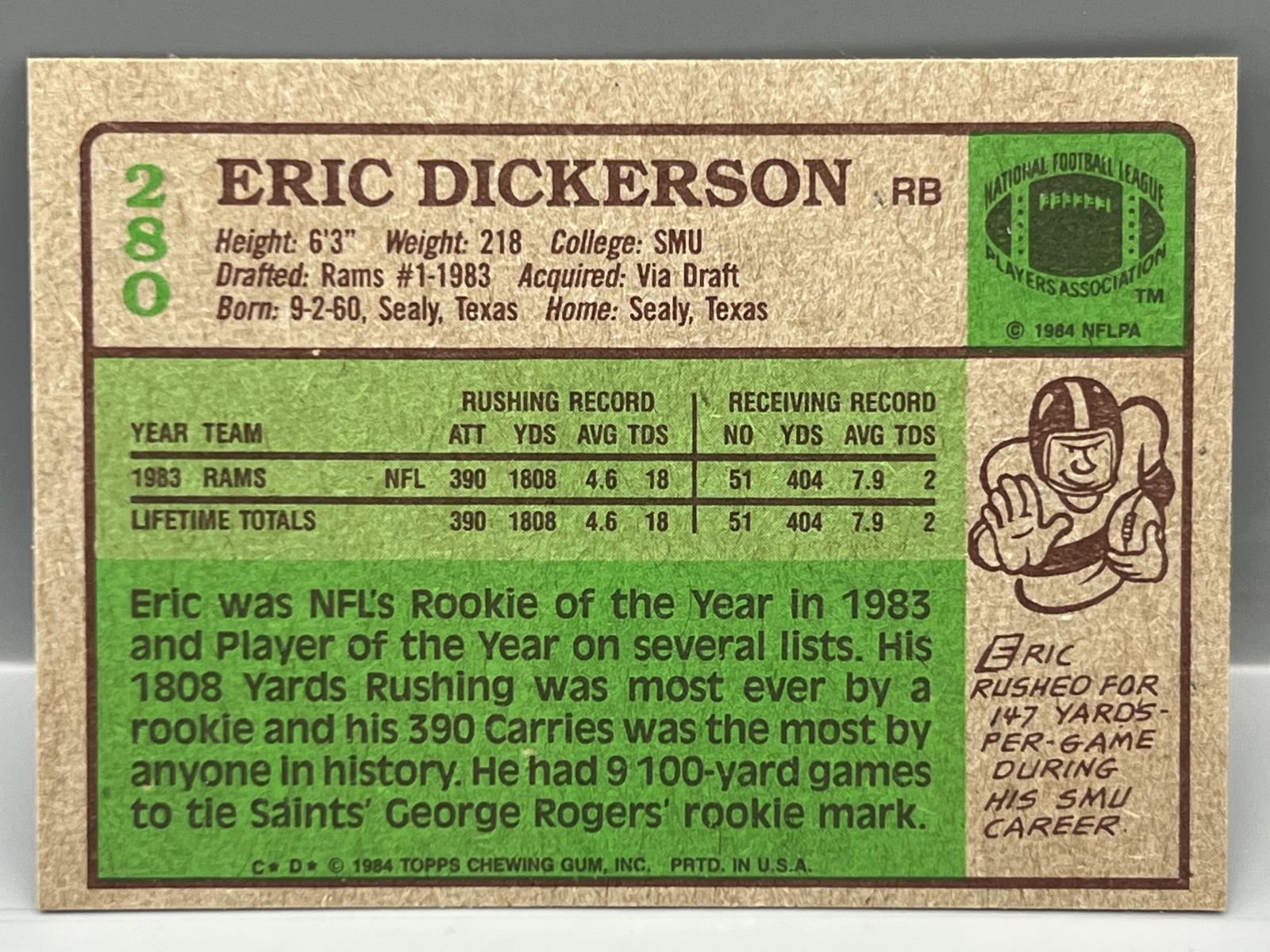 1984 Topps Eric Dickerson RC #280