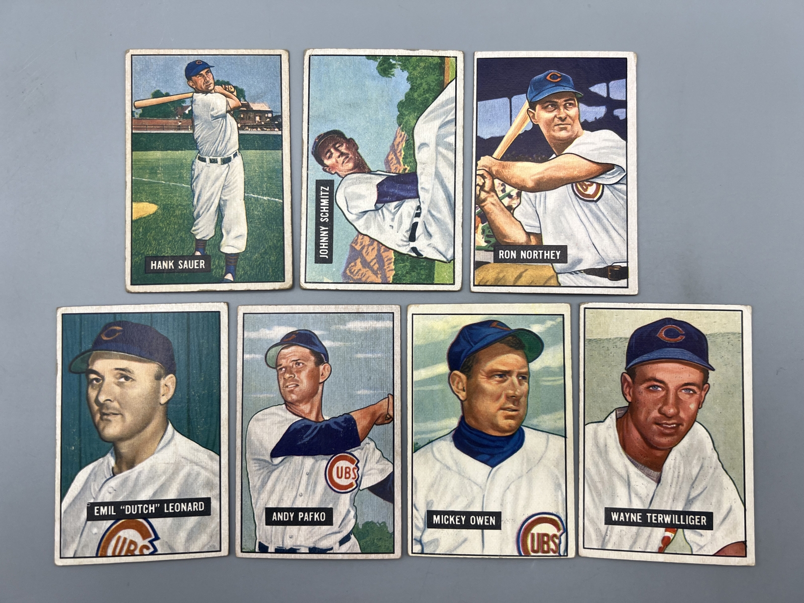 (Lot Of 7) 1951 Bowman - Chicago Cubs Singles - Varying Conditions