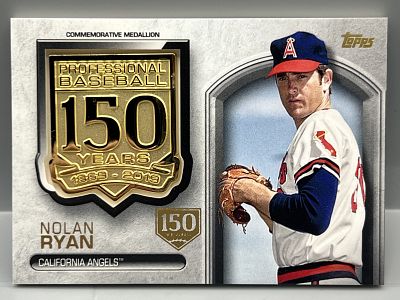 2019 Topps Series Two Nolan Ryan 150th Anniversary Commemorative Manufactured Medallion #/150