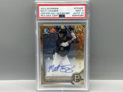 2022 Bowman Chrome Matt Fraizer Gold Shimmer Refractor 1st Bowman RC Auto #/50 PSA Mint 9 W/ 10 Auto