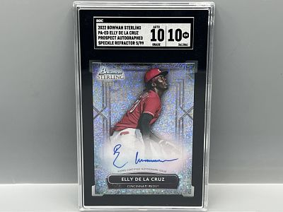 2022 Bowman Sterling Elly De La Cruz Prospect/RC Speckle Refractor Auto #/99 SGC Gem Mint 10 W/ 