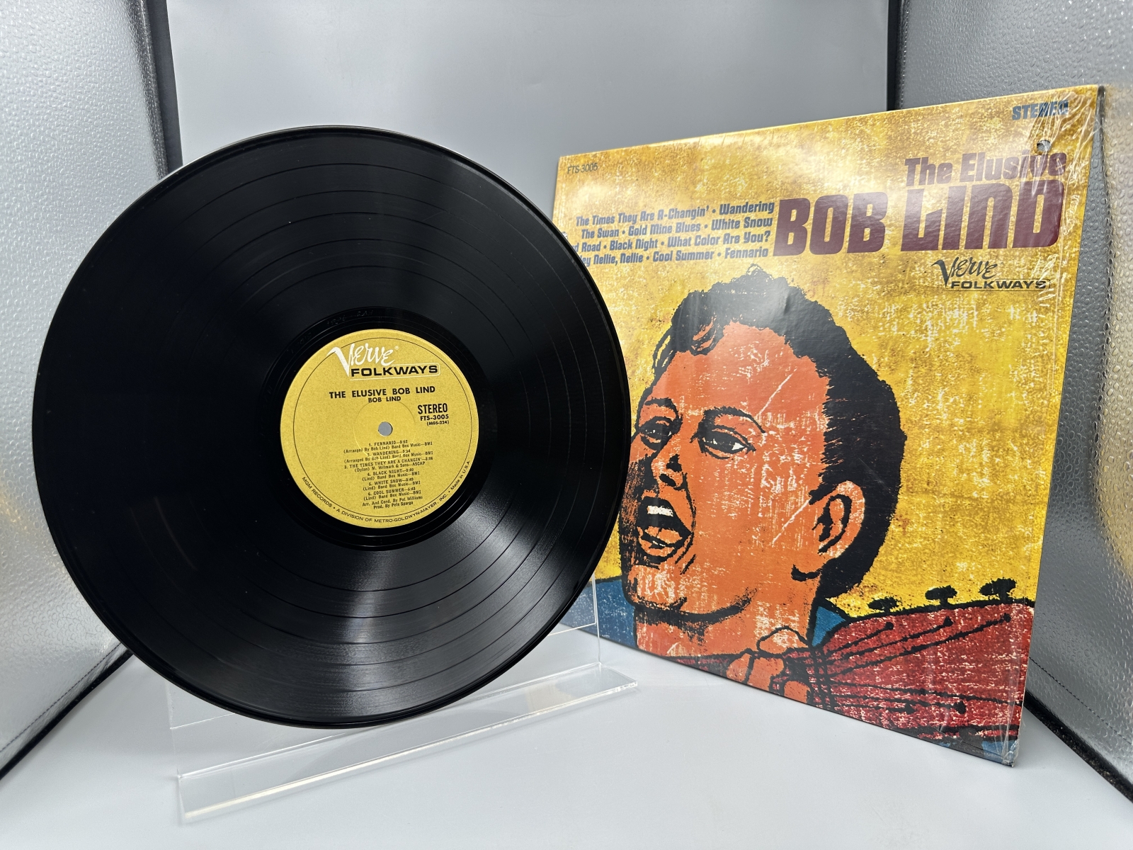 Bob Lind: The Elusive Bob Lind (1966), promo hole in cover, in original shrinkwrap
