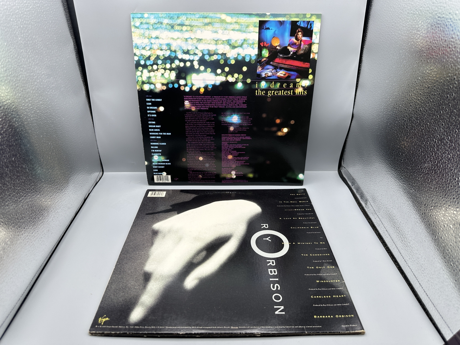 Roy Orbison (2 LP Lot): In Dreams - The Greatest Hits (1987), 2 LPs; and Mystery Girl (1989)