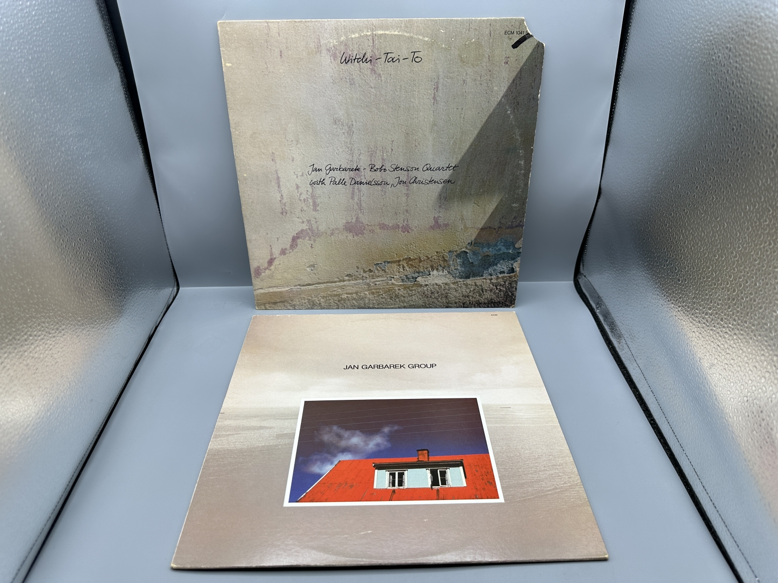 Jan Garbarek (2 LP Lot): Jan Garbarek - Bobo Stenson Quartet: Witchi-Tai-To (1974), promo-cut cover corner; and Jan Garbarek Group: Photo Wi