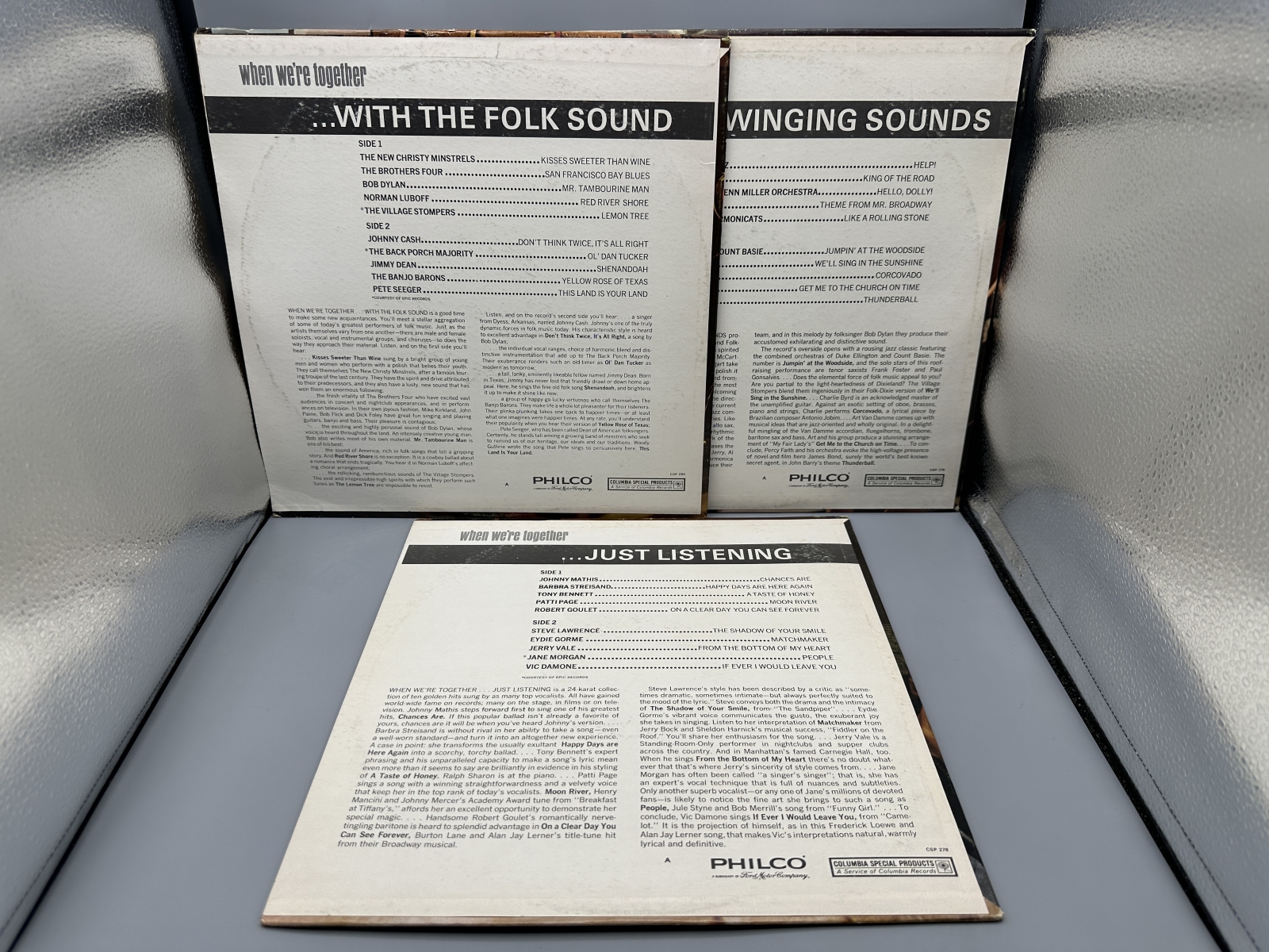 When We're Together (3 LP Lot): With The Folk Sound (1965), Limited Edition (Bob Dylan & Johnny Cash); With The Swinging Sounds (1966) (Duke