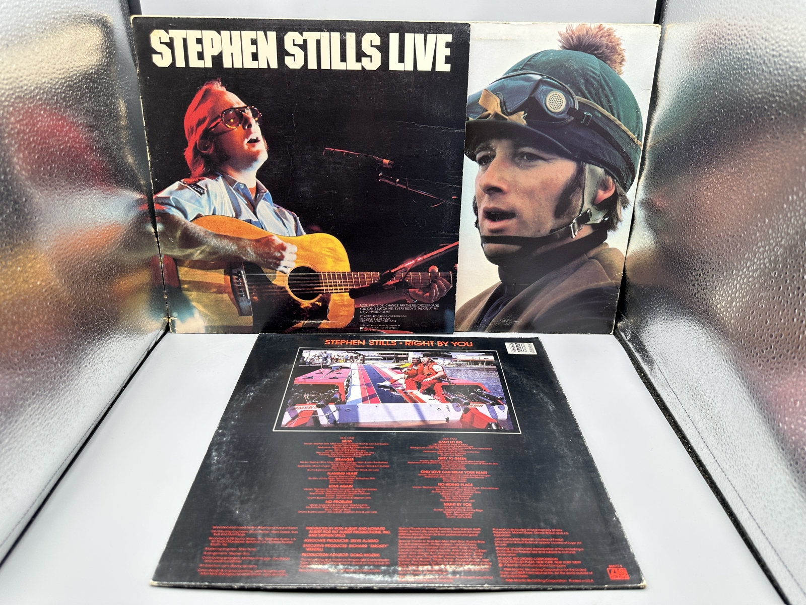 Stephen Stills (3 LP Lot): Stephen Stills Live (1975), promo-notch in cover; Thoroughfare Gap (1978), white label promo, DJ promo sticker on