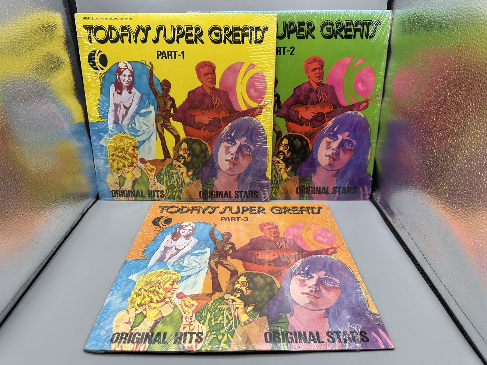 SEALED - Three (3) LP Lot: Today's Super Greats - Part 1 (1974); Part 2 (1974); and Part 3 (1974). Original Hits/Original Stars K-TEL compil