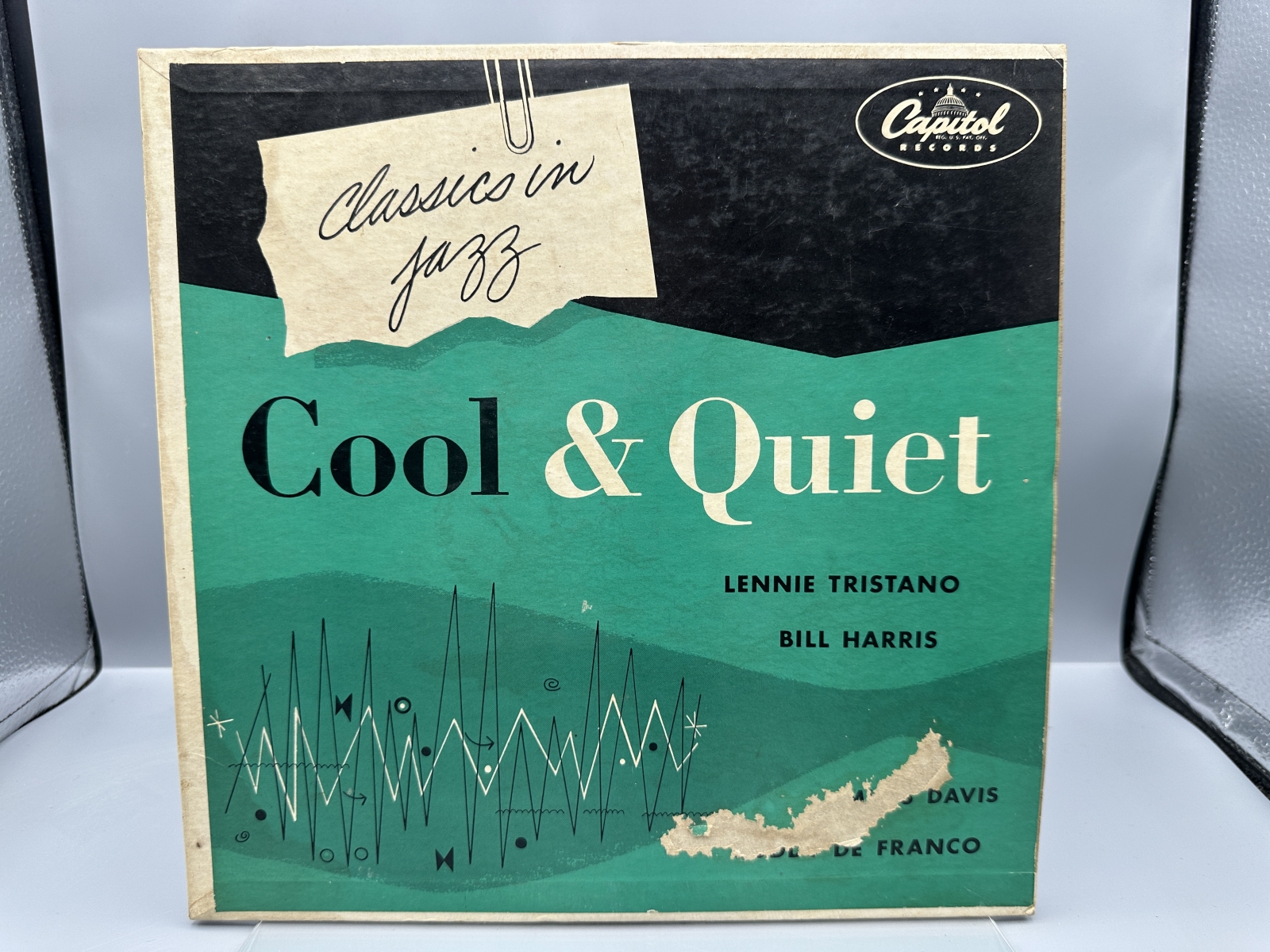 Classics In Jazz - Cool And Quiet (1953), 10-inch 33 1/3 rpm record features performances by four jazz greats: Miles Davis, Lennie Tristano,