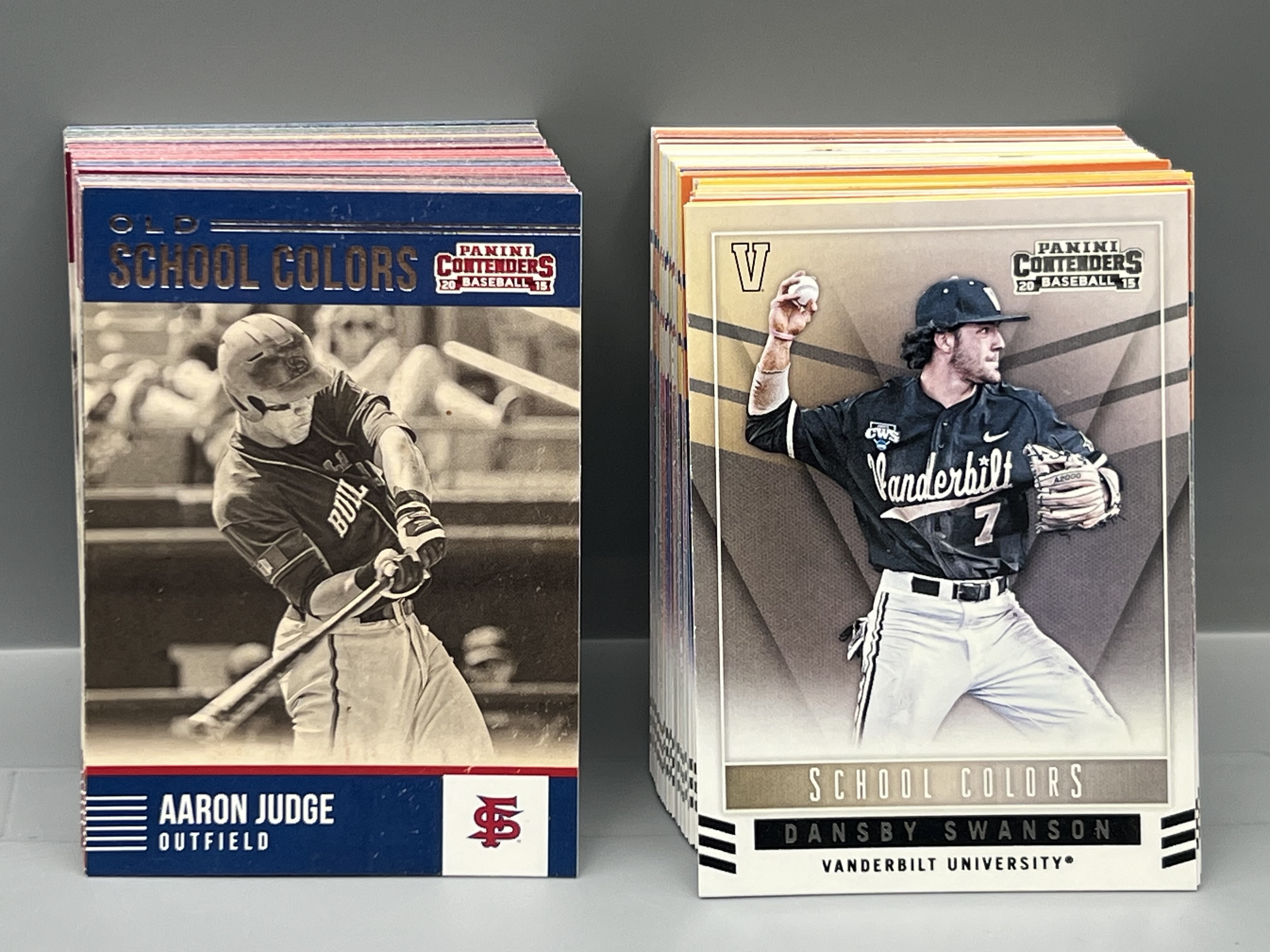 2015 Panini Contenders Old School Colors Complete Insert Set & School Colors Complete Insert Set - 99 Cards - Aaron Judge Prospect/RC