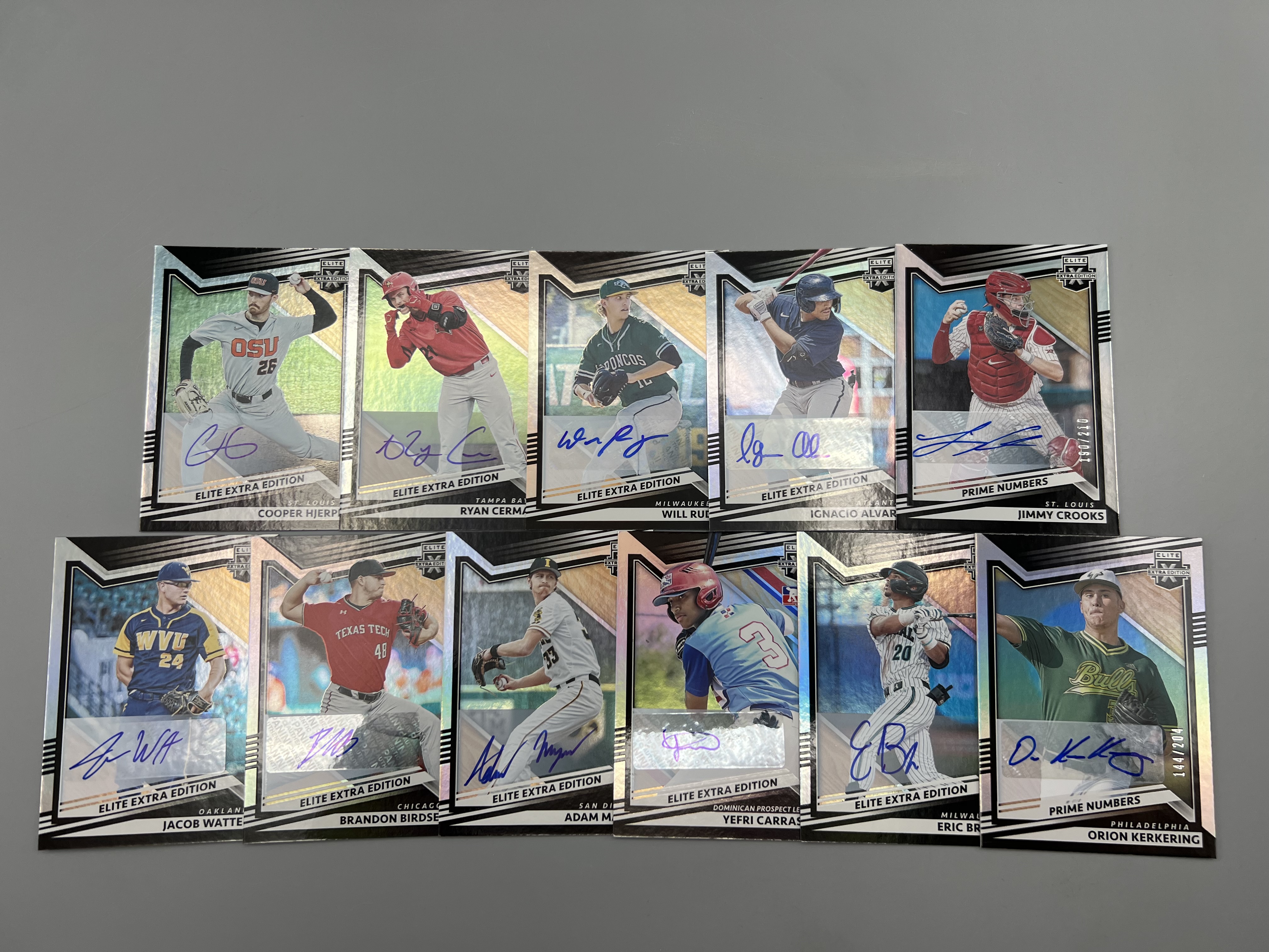 (11) Assorted Panini Elite Extra Edition Baseball Auto Cards