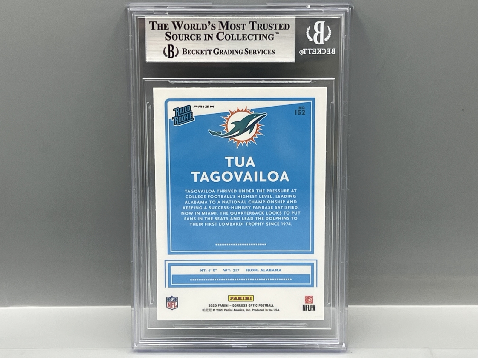 2020 Panini Donruss Optic Tua Tagovailoa Holo RC #152 BGS Mint 9