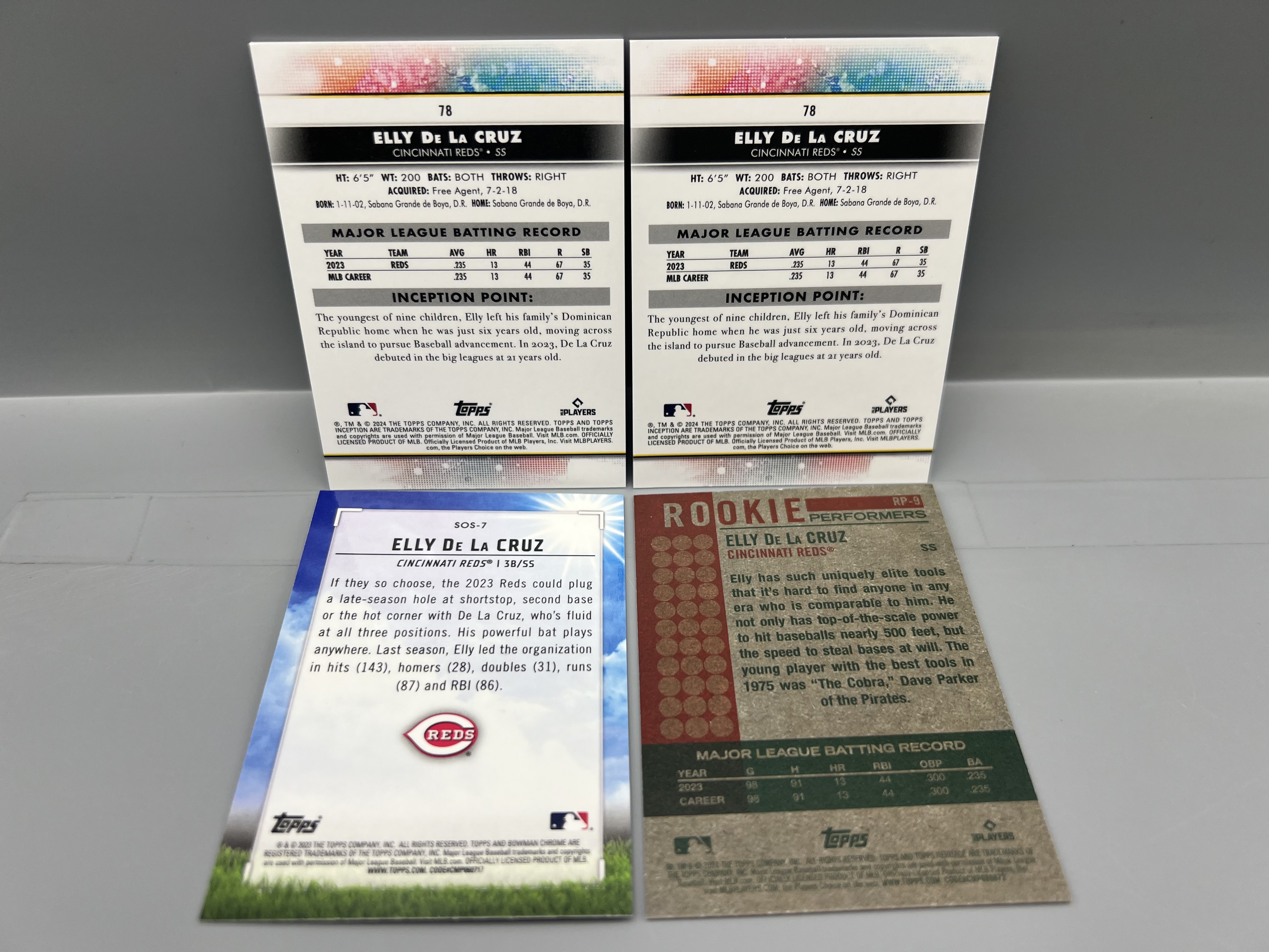 (4) Elly De La Cruz Baseball Rookie Cards