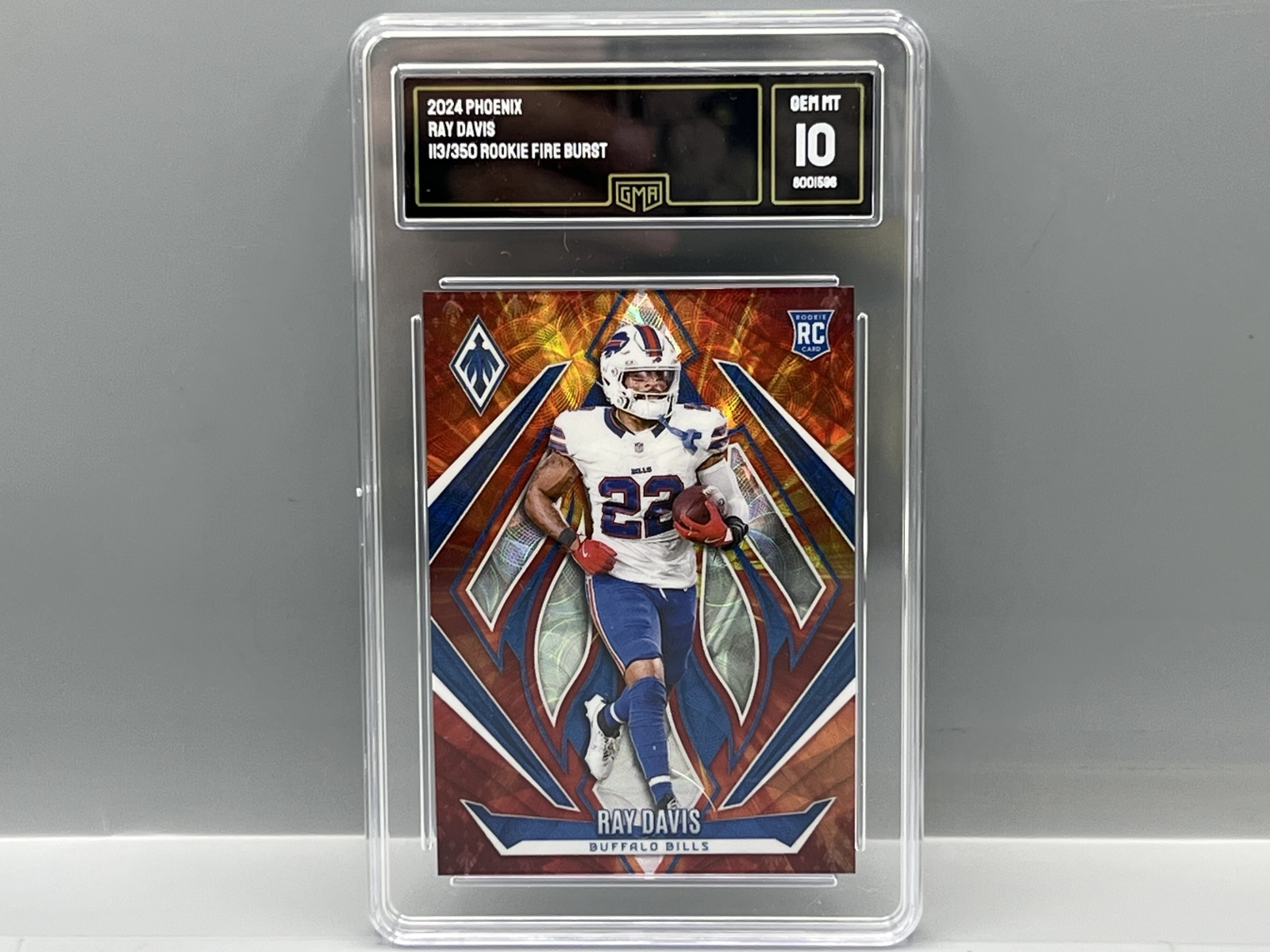 2024 Panini Phoenix Ray Davis Fire Burst RC #/350 - Slabbed By GMA Grading