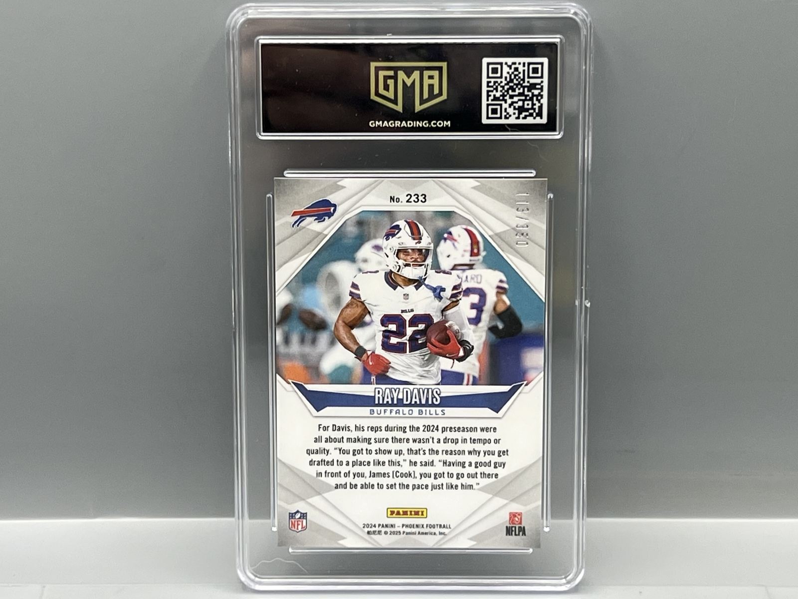 2024 Panini Phoenix Ray Davis Fire Burst RC #/350 - Slabbed By GMA Grading