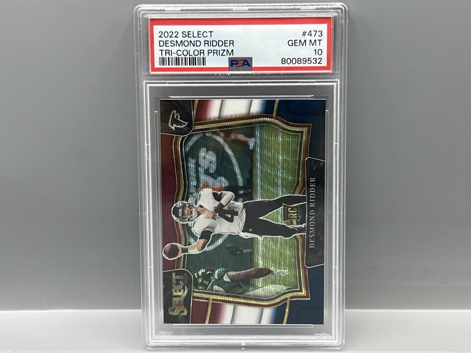 2022 Panini Select Desmond Ridder Tri-Color RC #473 PSA Gem Mint 10