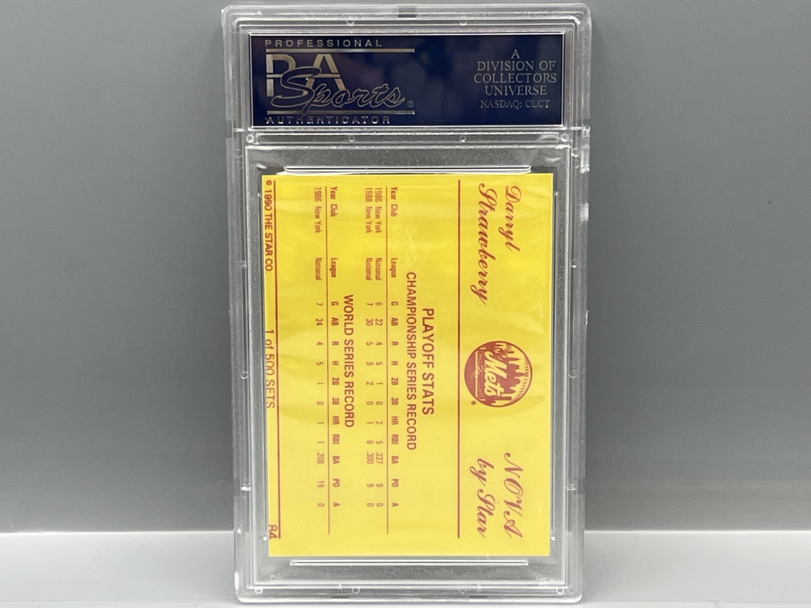 1990 Star Nova Edition Darryl Strawberry Playoff Stats #84 PSA NM-MT 8