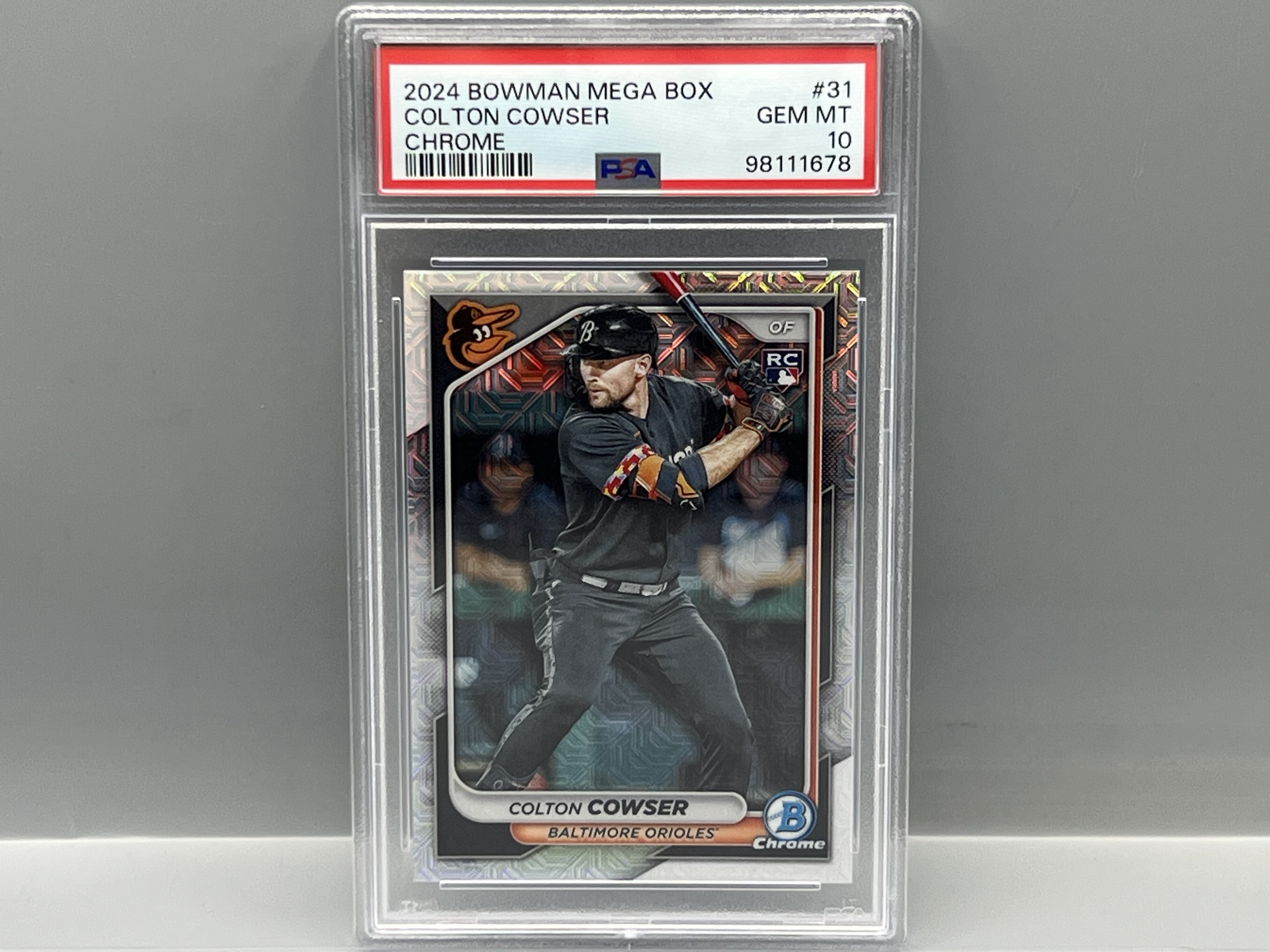 2024 Bowman Chrome Colton Cowser Mega Box Refractor RC #31 PSA Gem Mint 10