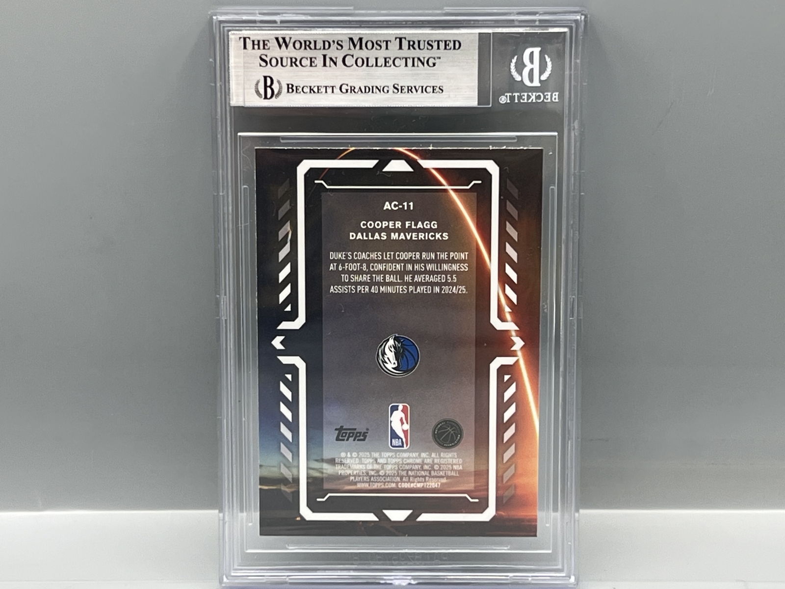 2025-26 Topps Chrome Cooper Flagg Activators RC #AC11 BGS NM-MT 8