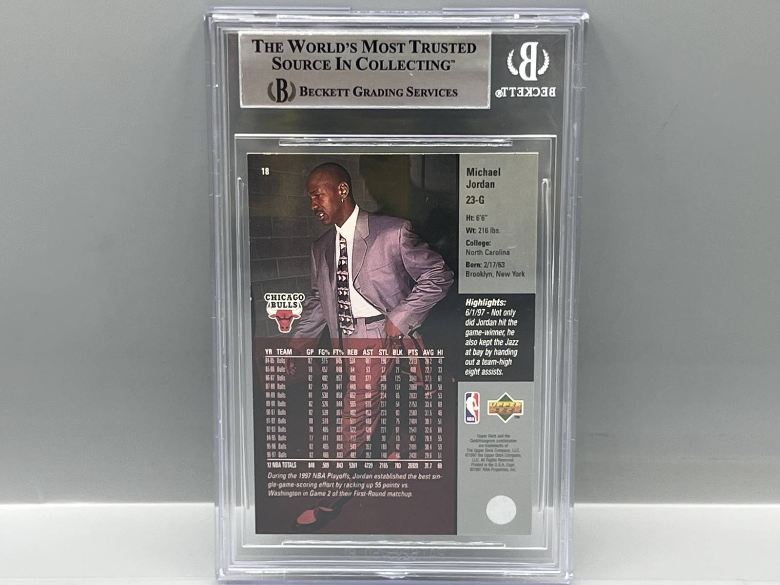 1997-98 Upper Deck Michael Jordan #18 BGS NM-MT+ 8.5