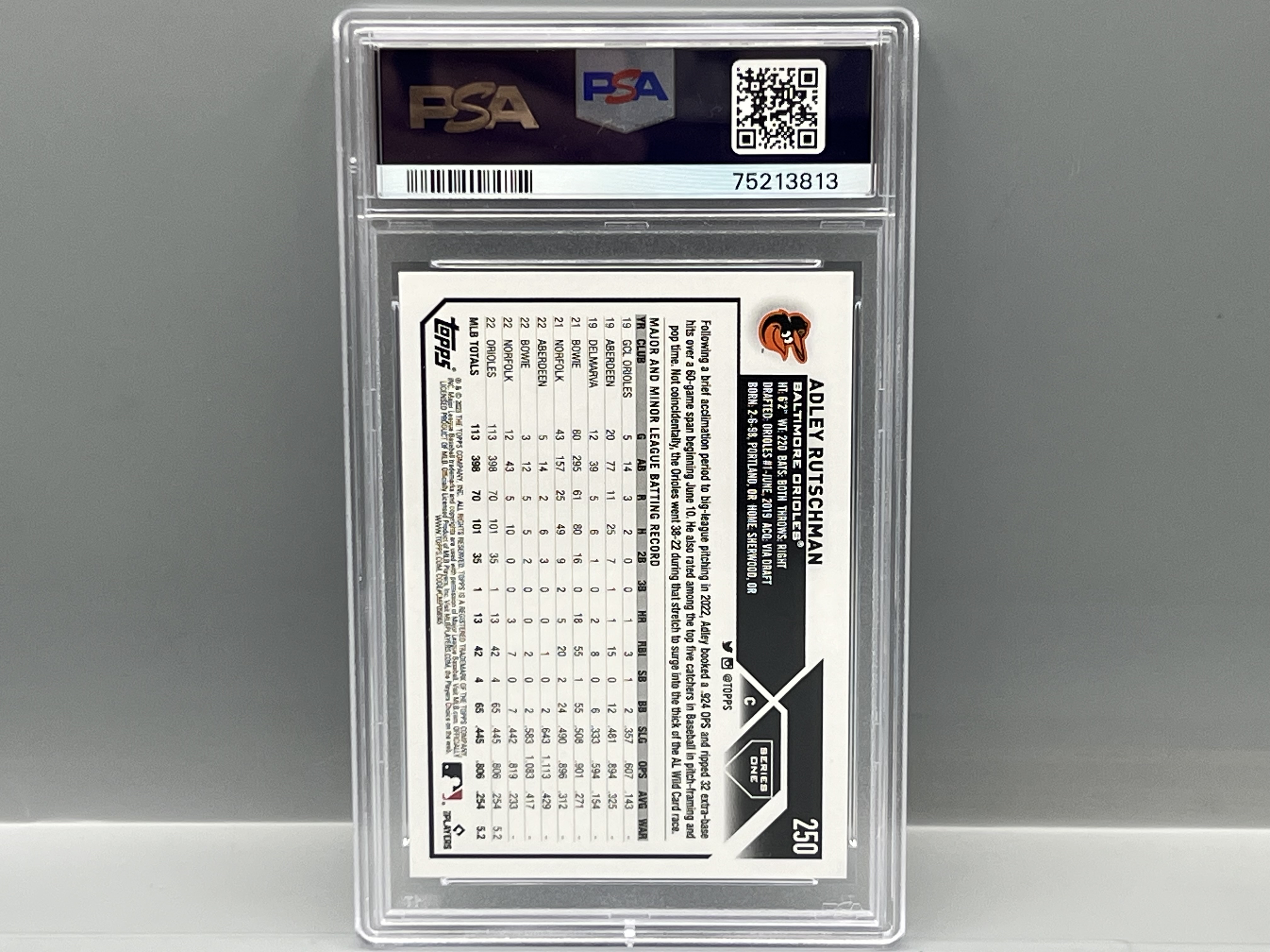 2023 Topps Adley Rutschman RC #250 PSA Gem Mint 10