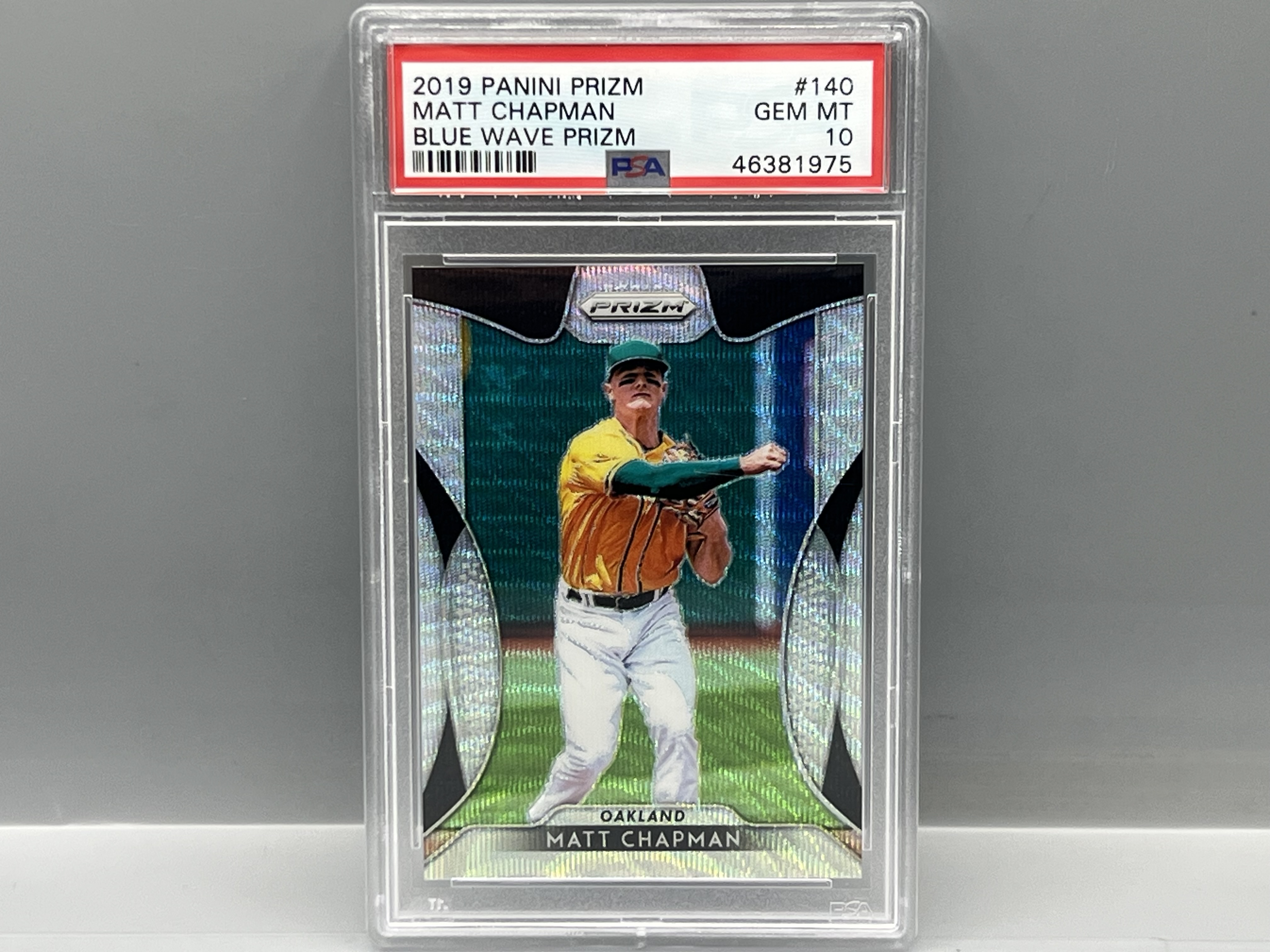 2019 Panini Prizm Matt Chapman Blue Wave Prizm #/60 PSA Gem Mint 10