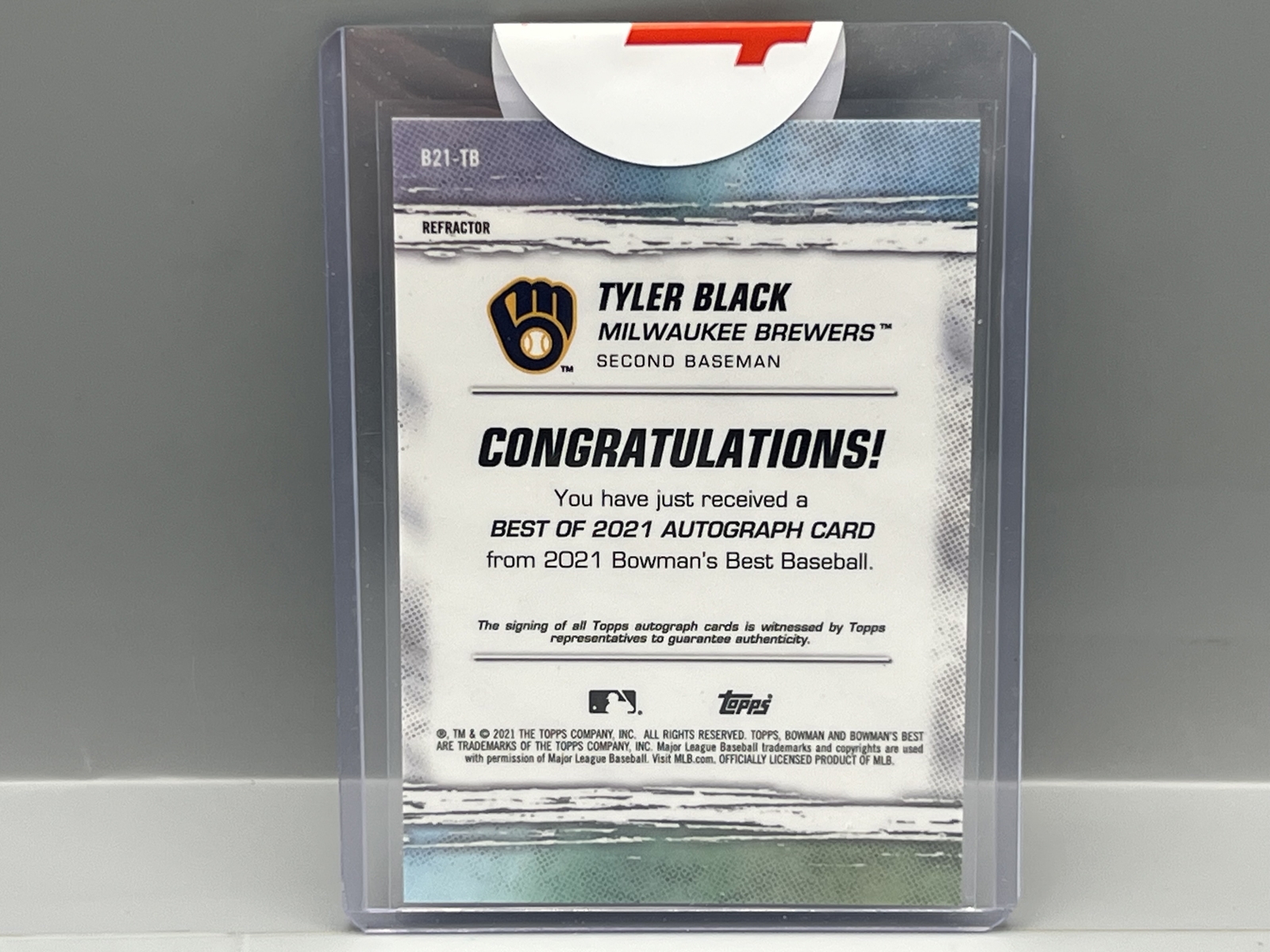 2021 Bowman's Best Tyler Black On Card Prospect Refractor Auto - Sealed From Topps