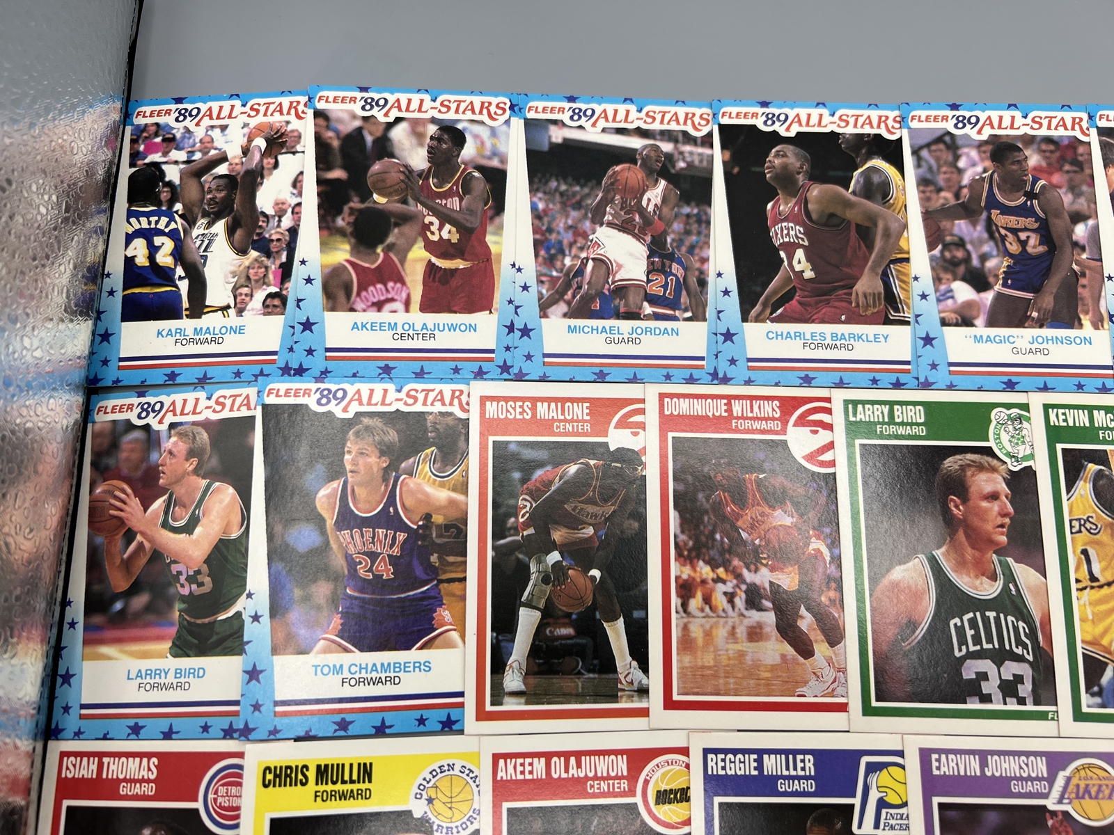 1989 Fleer Basketball Complete 11 Card Sticker Set Inc. Michael Jordan W/ Extra Star Player Cards From Set