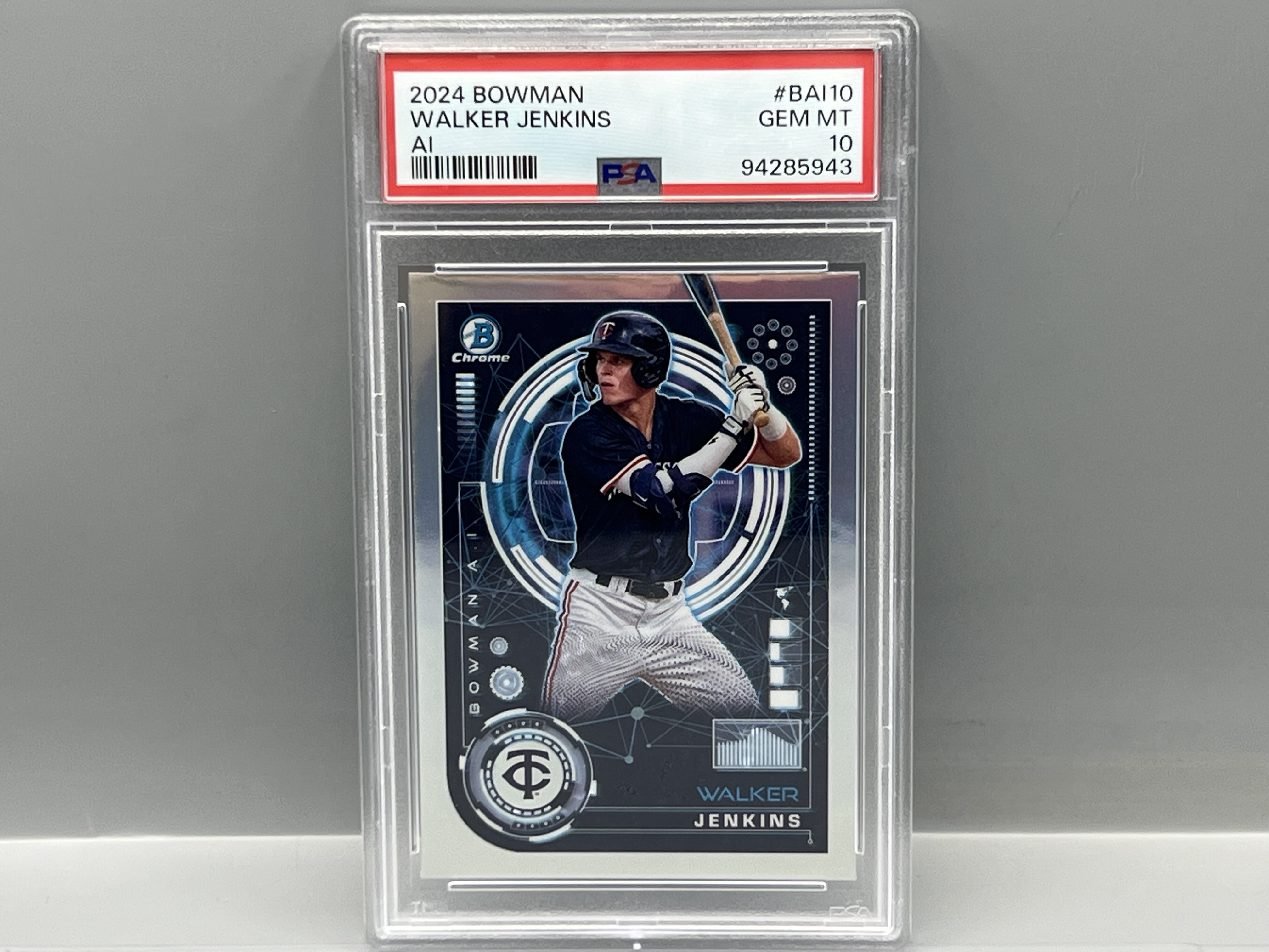 2024 Bowman Chrome Walker Jenkins AI Prospect/RC #BAI10 PSA Gem Mint 10
