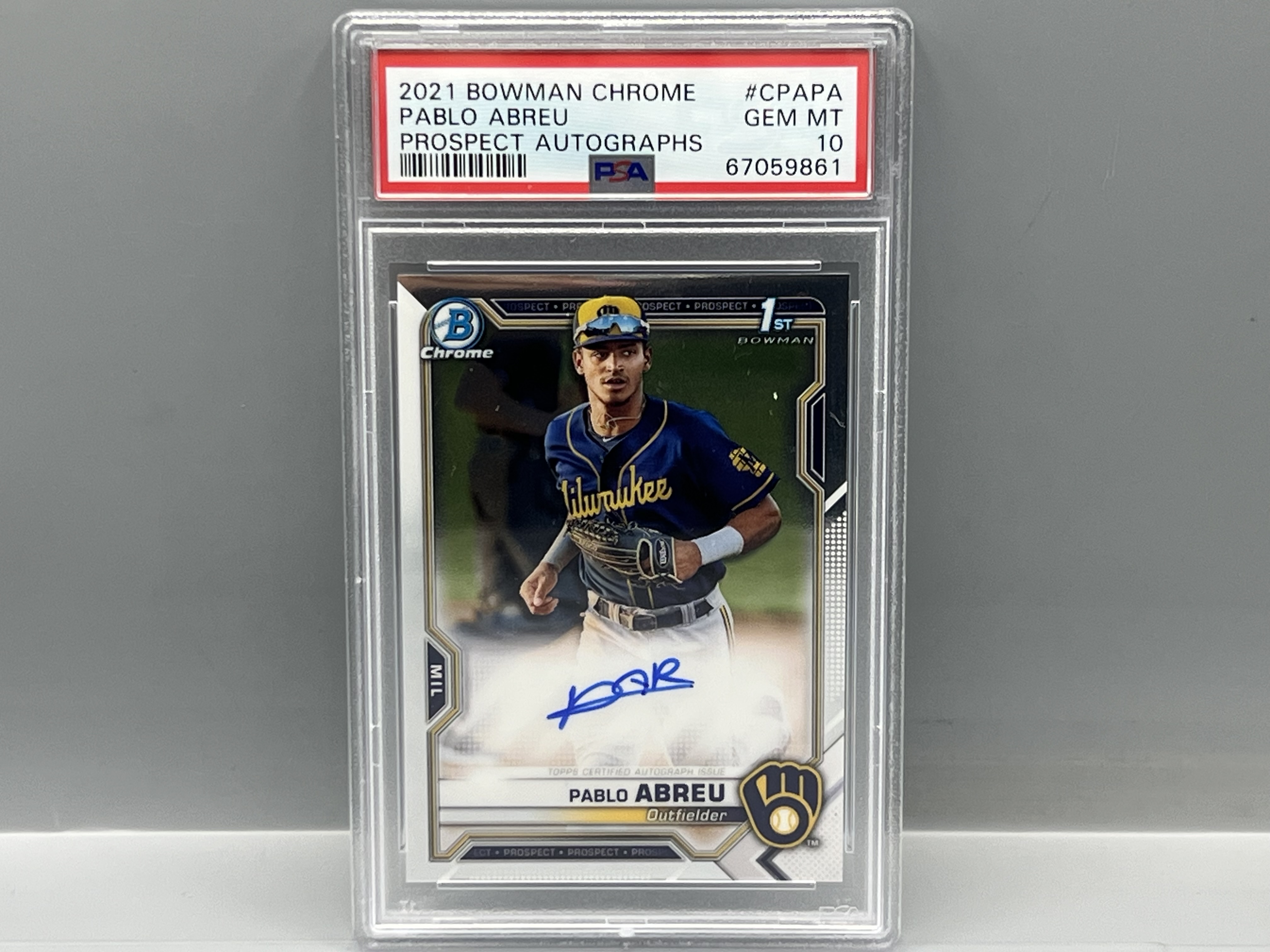 2021 Bowman Chrome Pablo Abreu 1st Bowman RC Auto #CPAPA PSA Gem Mint 10