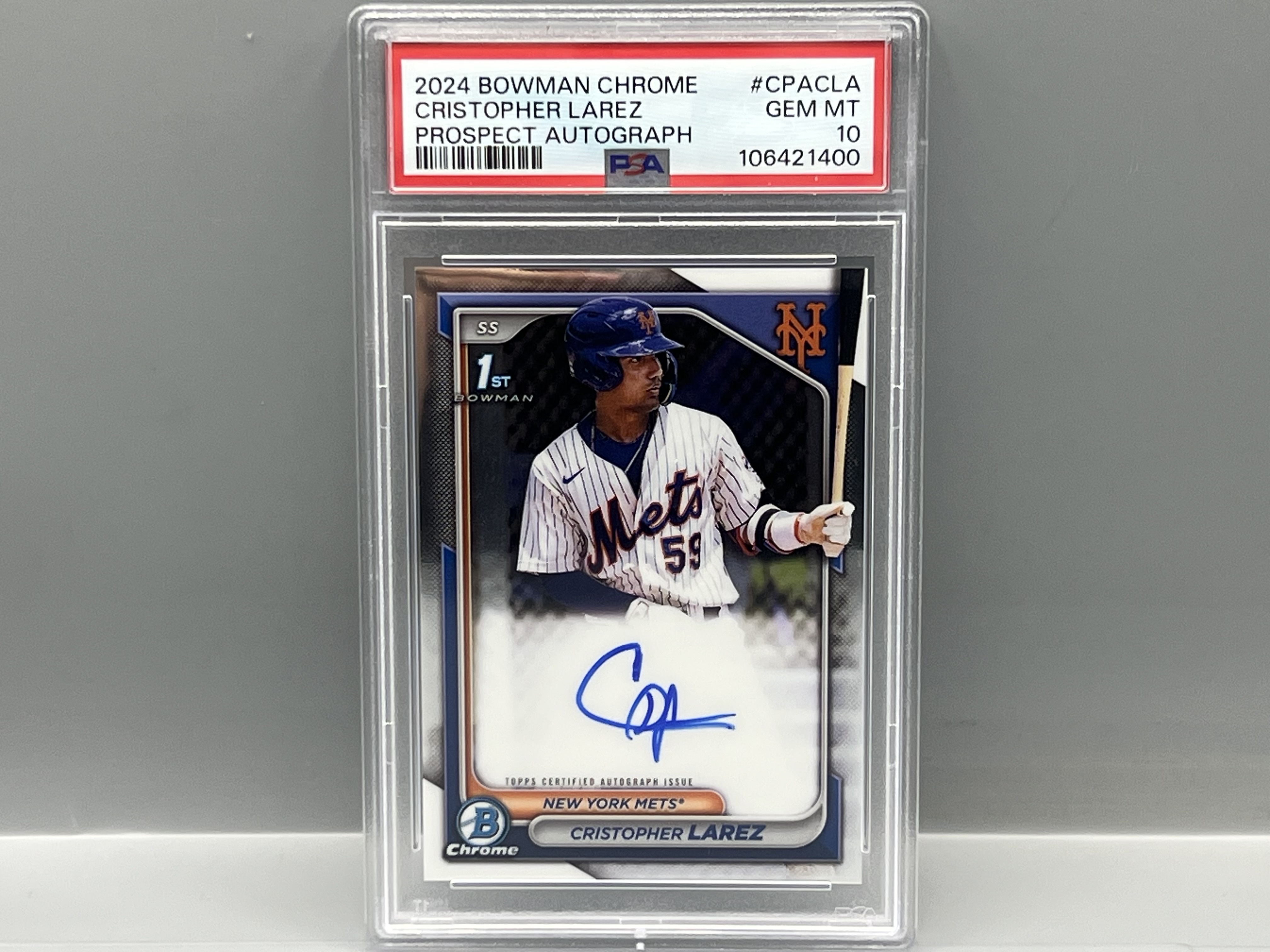 2024 Bowman Chrome Cristopher Larez 1st Bowman RC Auto #CPACLA PSA Gem Mint 10