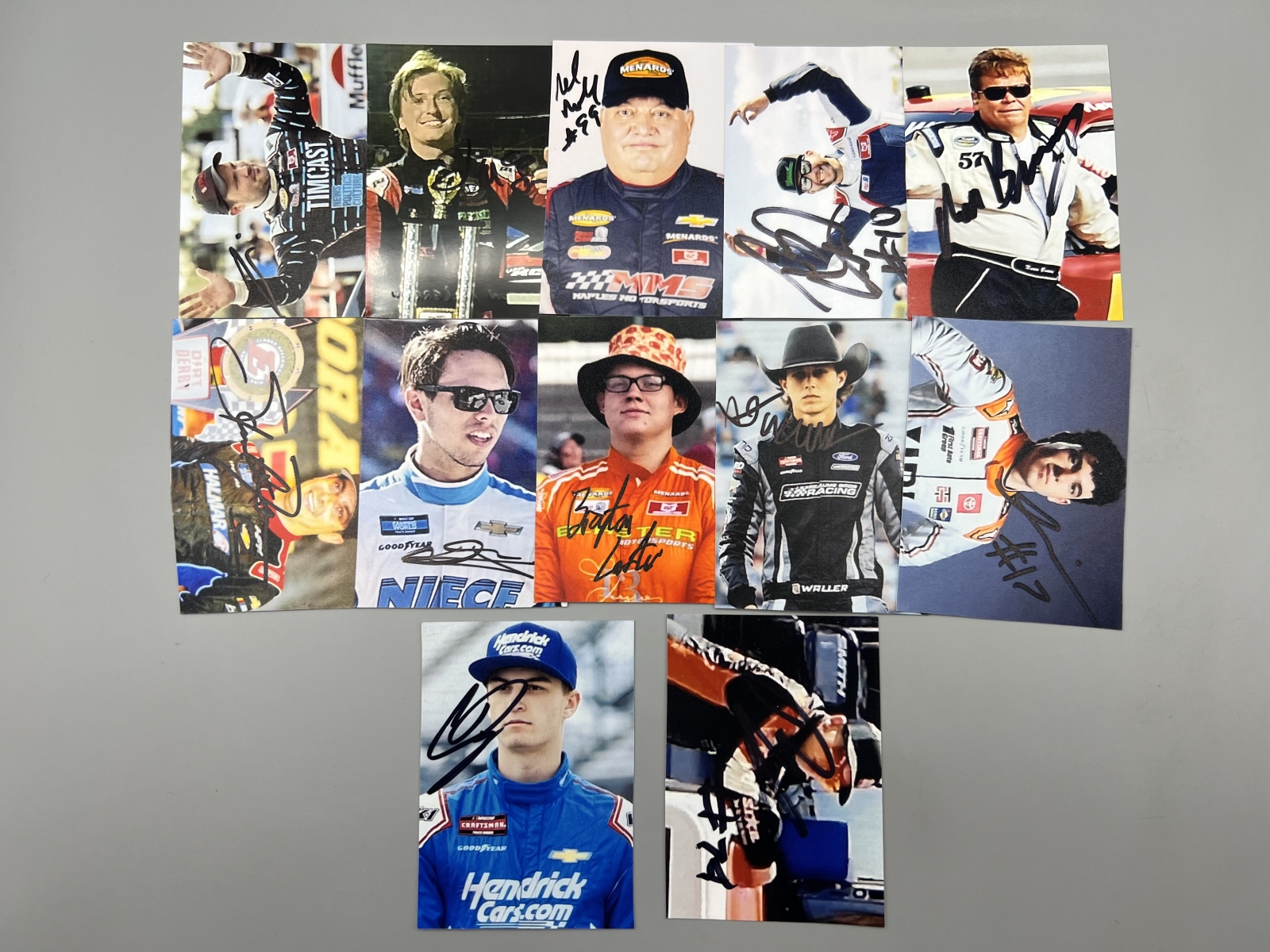 (12) Assorted Racing In Person Autographed Photographs - No COAs
